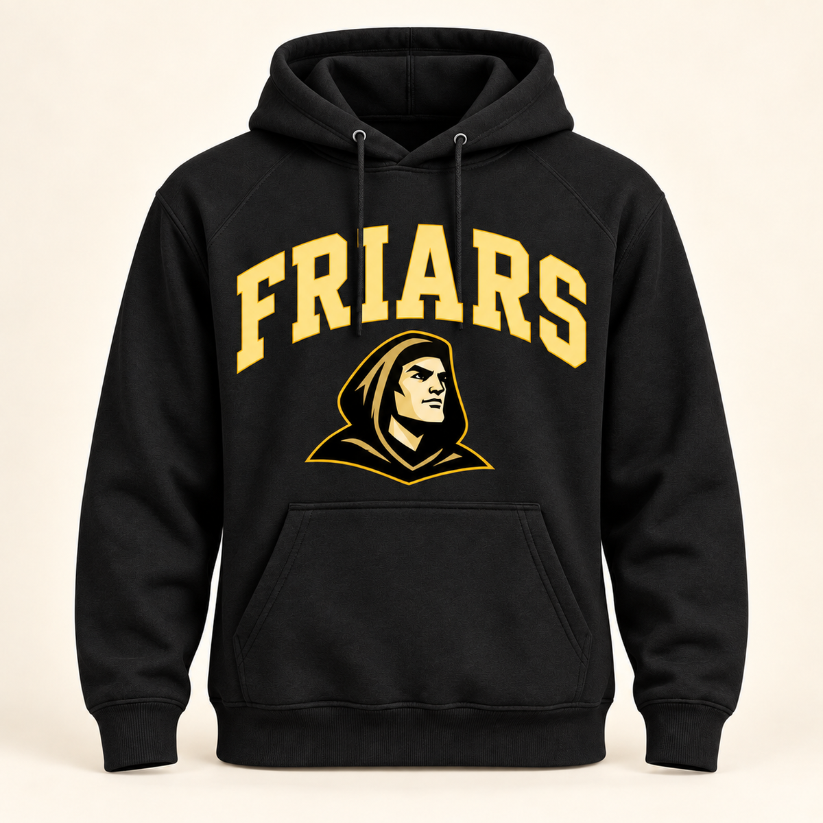 St. Anthony's Collegiate Friars Pullover Hoodie in Black — front view, independent Friars fan gear by 47 Swag Co
