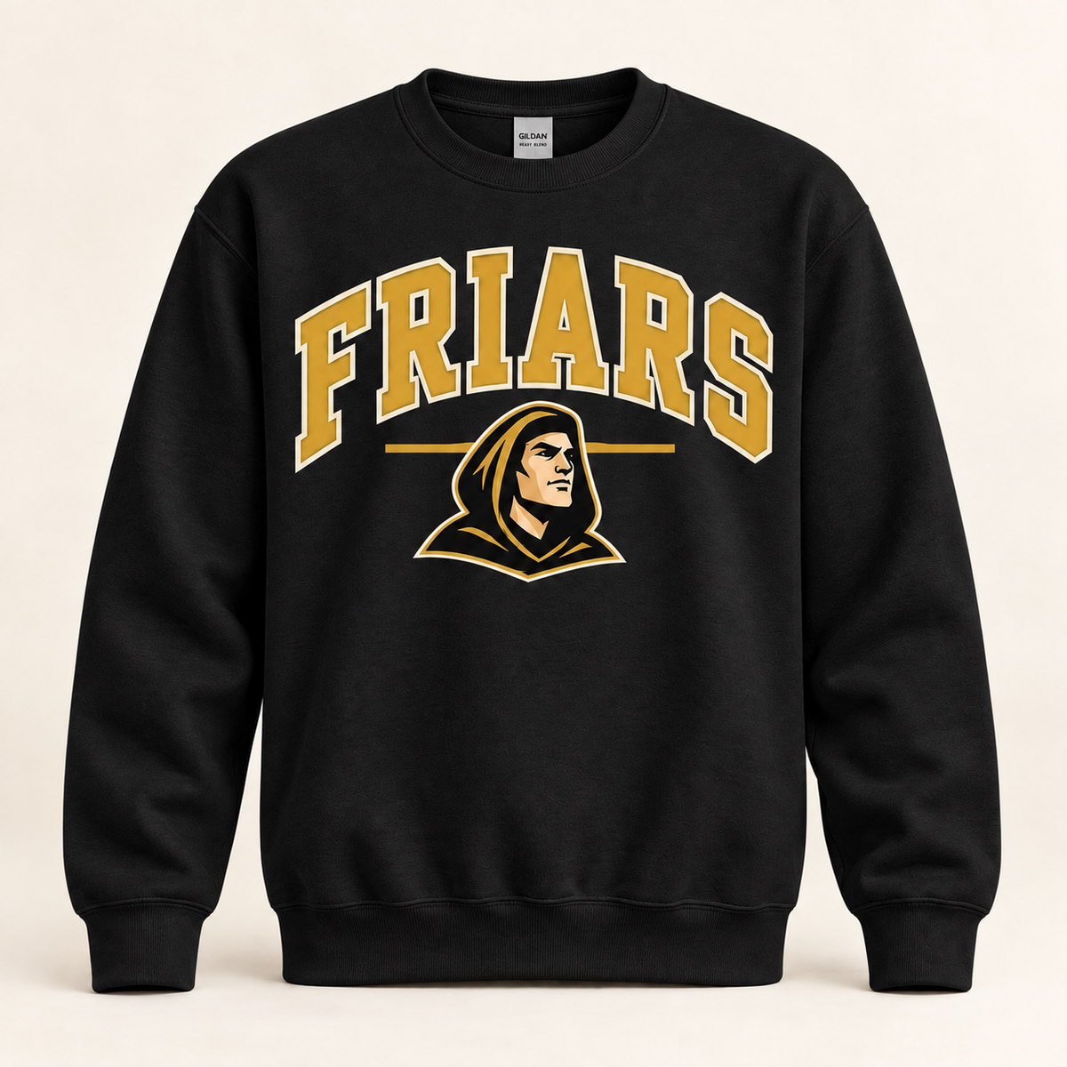 St. Anthony's Collegiate Friars Crewneck Sweatshirt in Black — front view