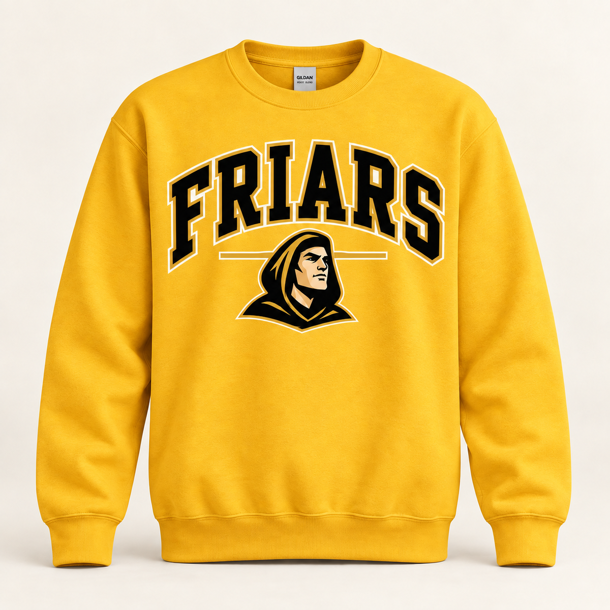 St. Anthony's Collegiate Friars Crewneck Sweatshirt in Gold — front view