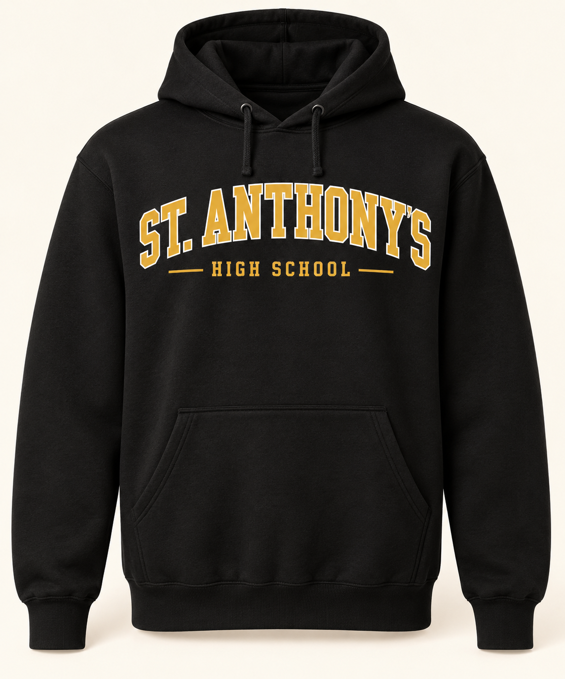 St. Anthony's High School Collegiate Hoodie in Black — text-only design