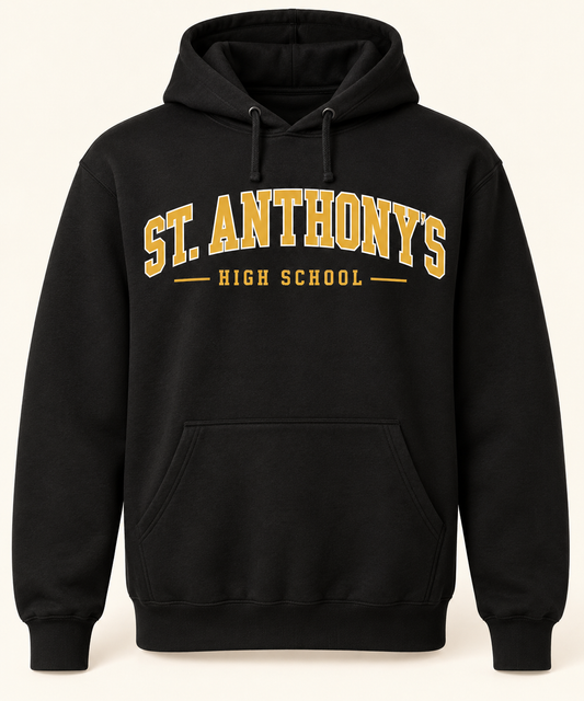 St. Anthony's High School Collegiate Hoodie in Black — text-only design