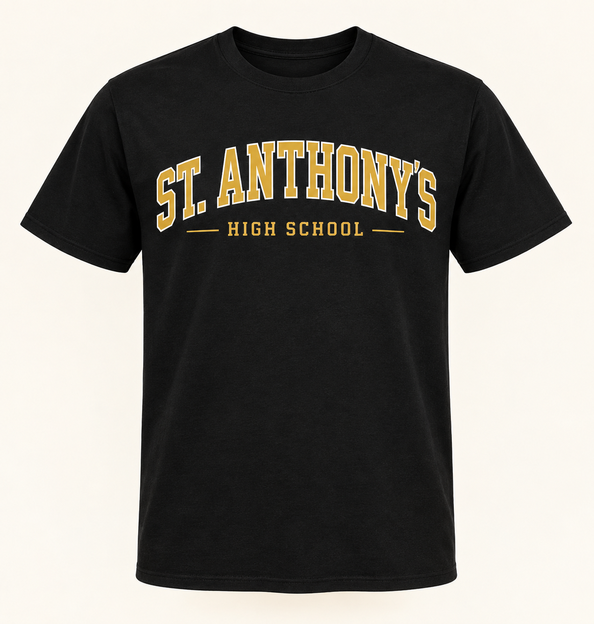 St. Anthony's High School Collegiate T-Shirt in Black — collegiate lettering