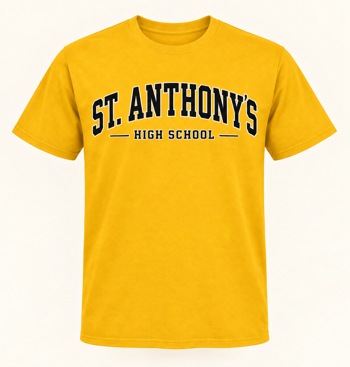 St. Anthony's High School Collegiate T-Shirt in Gold — collegiate lettering