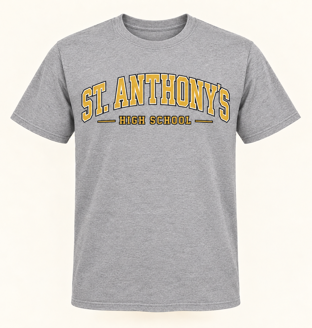 St. Anthony's High School Collegiate T-Shirt in Heather Gray — collegiate lettering