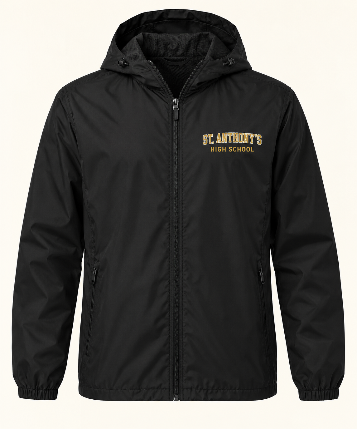 St. Anthony's High School Classic Windbreaker in Black — collegiate lettering