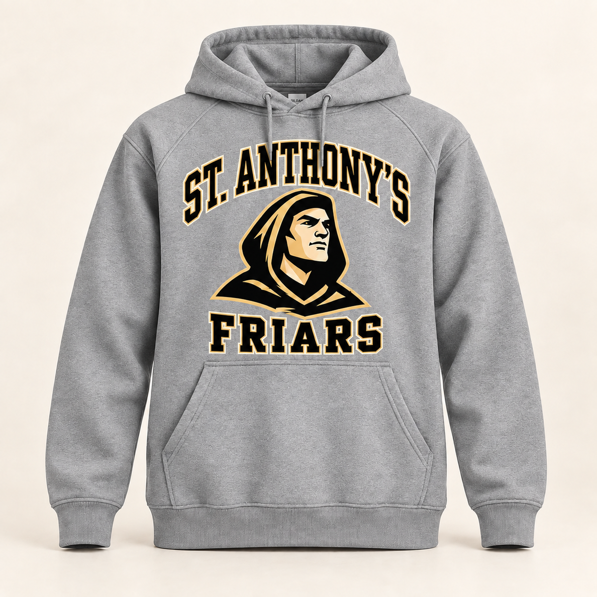 St. Anthony's Varsity Friar Pullover Hoodie in Sport Gray — front view