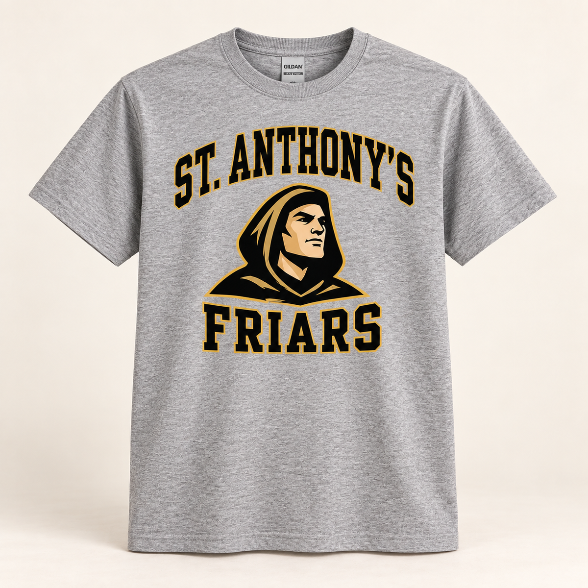 St. Anthony's Varsity Friar T-Shirt in Sport Gray — front view