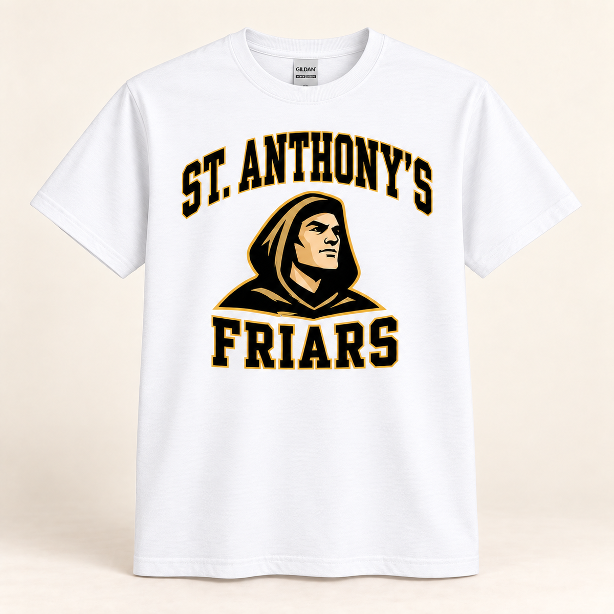 St. Anthony's Varsity Friar T-Shirt in White — front view