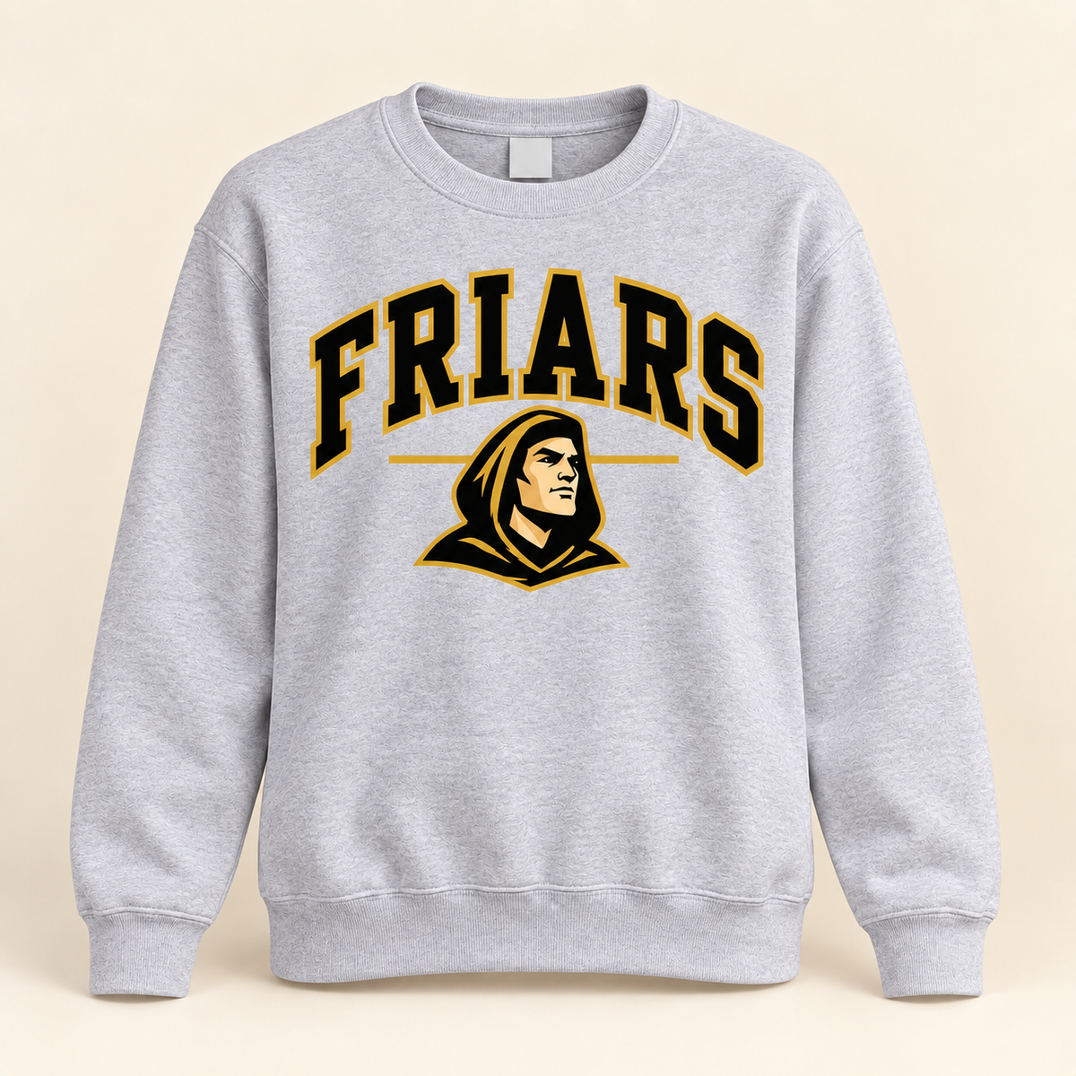 St. Anthony's Women's Collegiate Friars Crewneck in Heather Gray — front view, independent Friars fan gear by 47 Swag Co