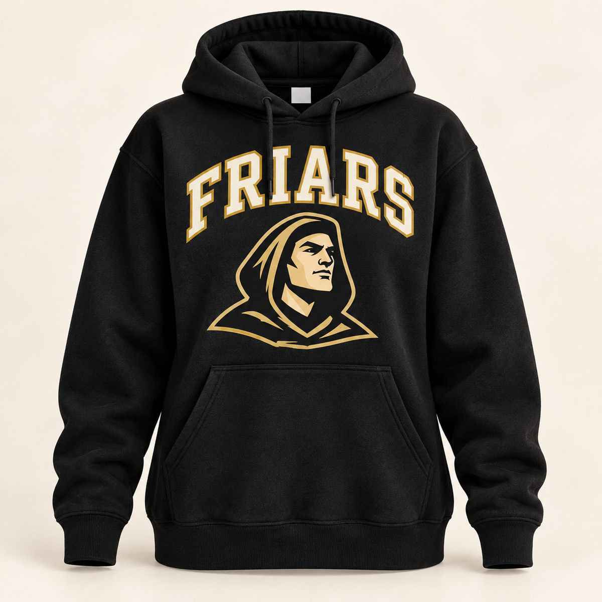 St. Anthony's Women's Collegiate Friars Hoodie in Black — front view, independent Friars fan gear by 47 Swag Co