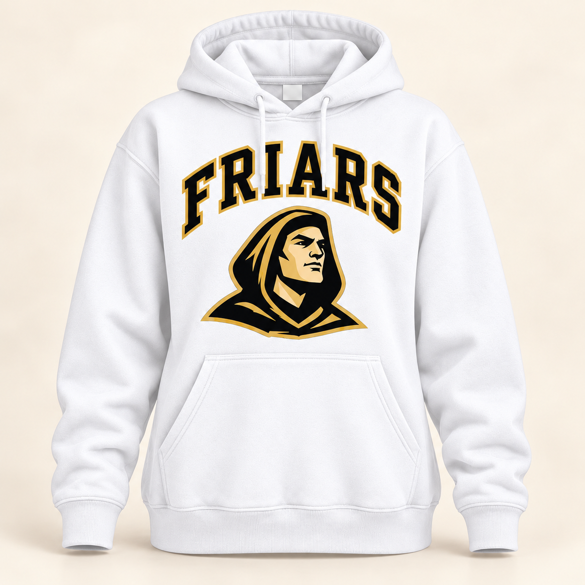 St. Anthony's Women's Collegiate Friars Hoodie in White — front view, independent Friars fan gear by 47 Swag Co