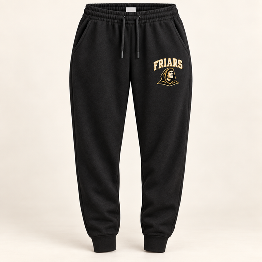 St. Anthony's Women's Sideline Friars Joggers in Black — front view, independent Friars fan gear by 47 Swag Co