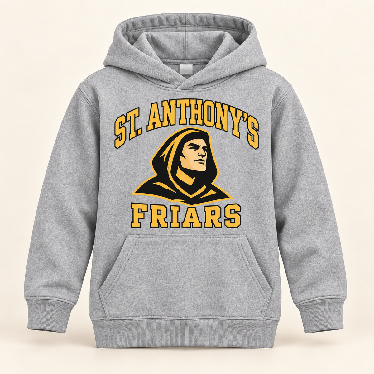 St. Anthony's Youth Varsity Friar Hoodie in Sport Gray — front view, independent Friars fan gear by 47 Swag Co