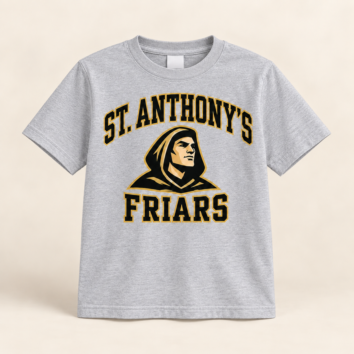 St. Anthony's Youth Varsity Friar T-Shirt in Sport Gray — front view, independent Friars fan gear by 47 Swag Co
