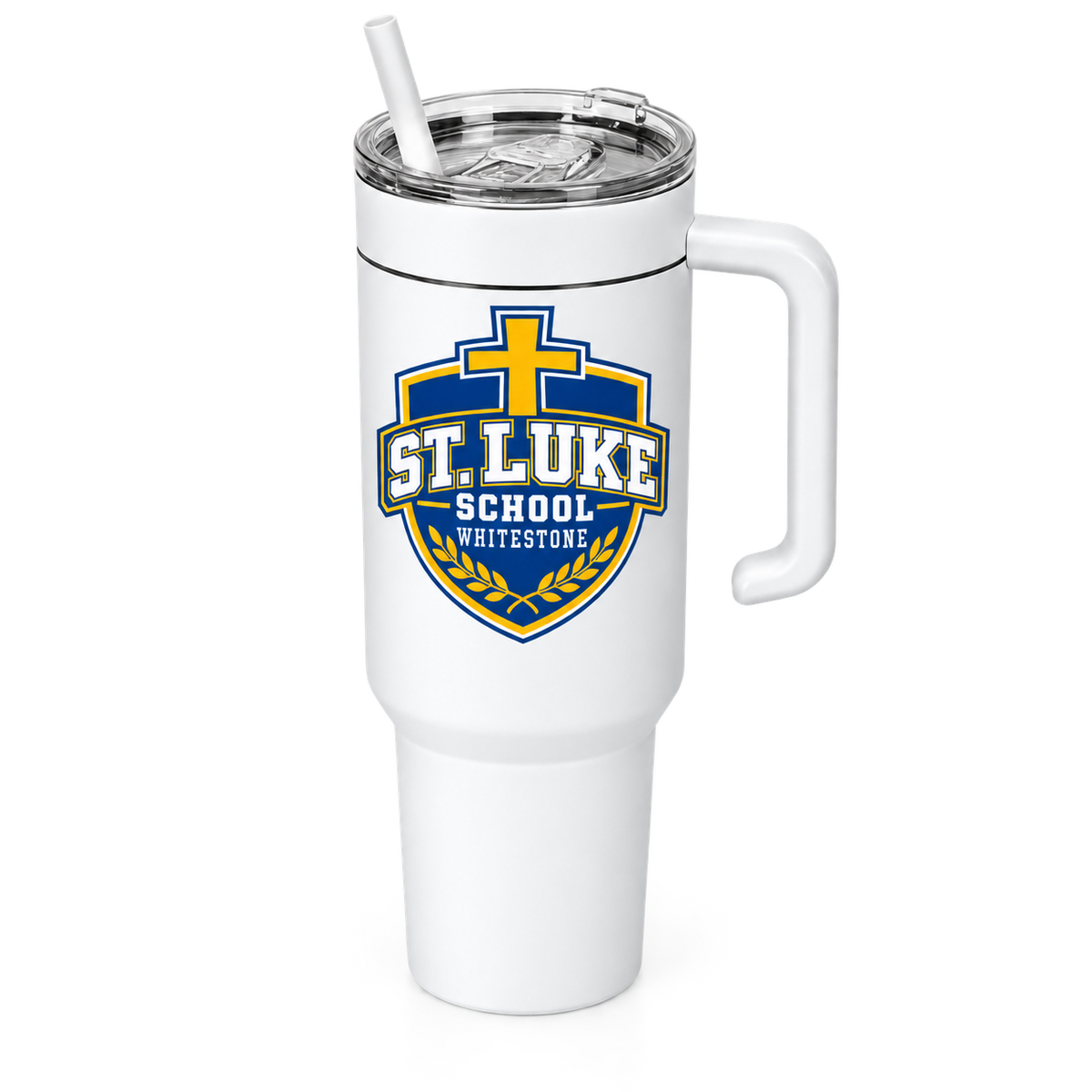 St. Luke School 40oz MakerTwist Handled Tumbler in White