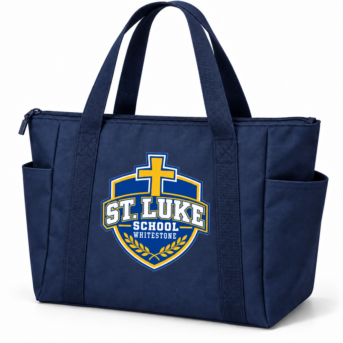 St. Luke School Polyester Zip-Top Tote in Navy