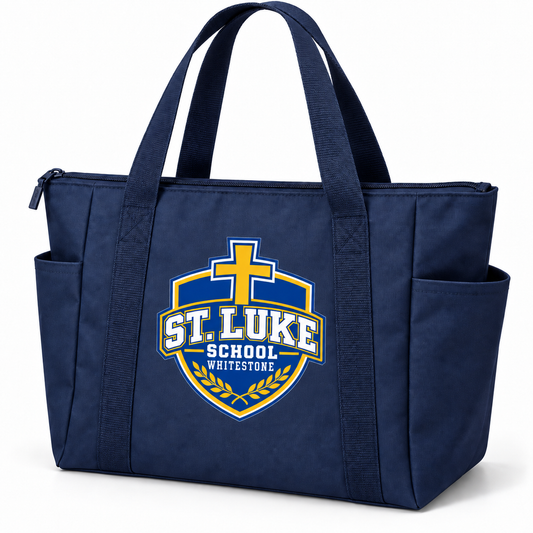 St. Luke School Polyester Zip-Top Tote in Navy