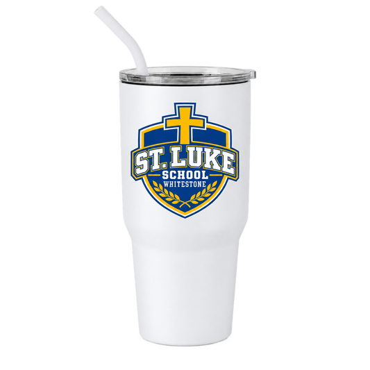 St. Luke School 30oz Travel Tumbler in White