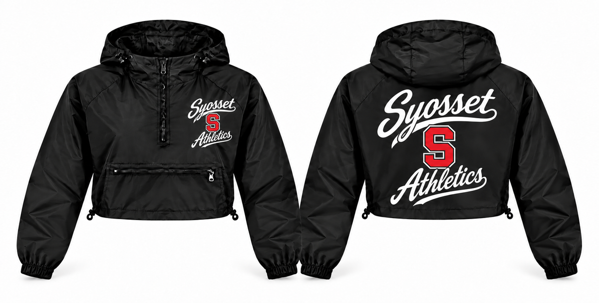Syosset Athletics windbreaker front and back