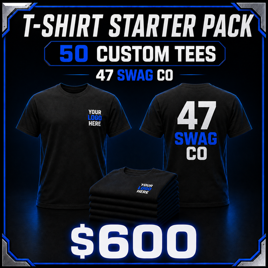 T-Shirt Starter Pack — 50 Custom Tees — $600
