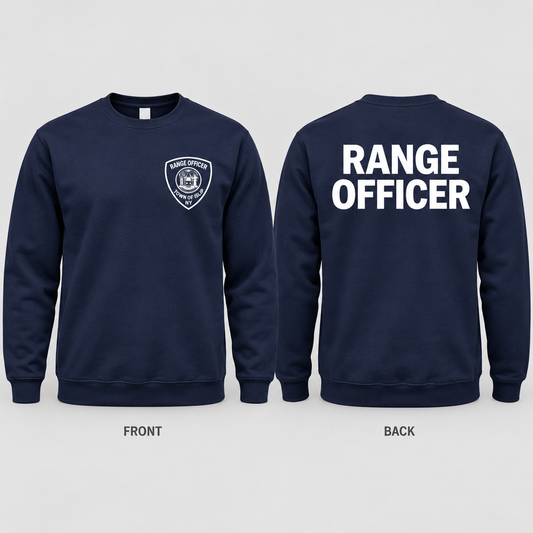 Town of Islip Range Officer Crewneck Sweatshirt - Navy / white print front and back