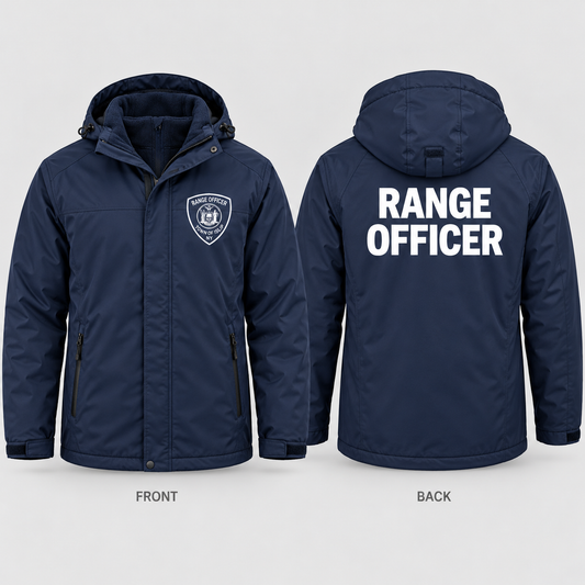 Town of Islip Range Officer Holloway Cold Secure Fleece-Lined Jacket - Navy front and back