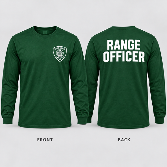 Town of Islip Range Officer Long Sleeve Tee - Forest Green — front and back