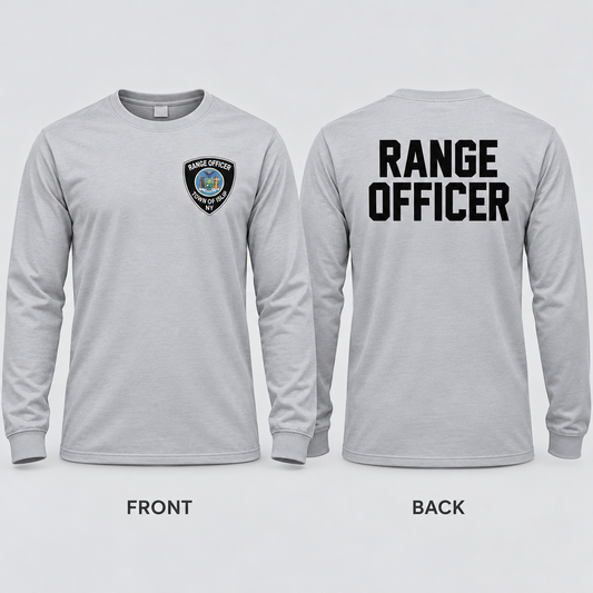 Town of Islip Range Officer Long Sleeve Tee - Silver — front and back