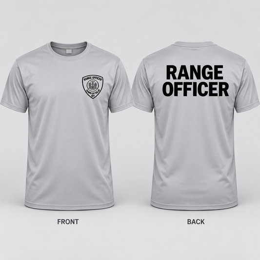 Town of Islip Range Officer Performance T-Shirt - Silver front and back