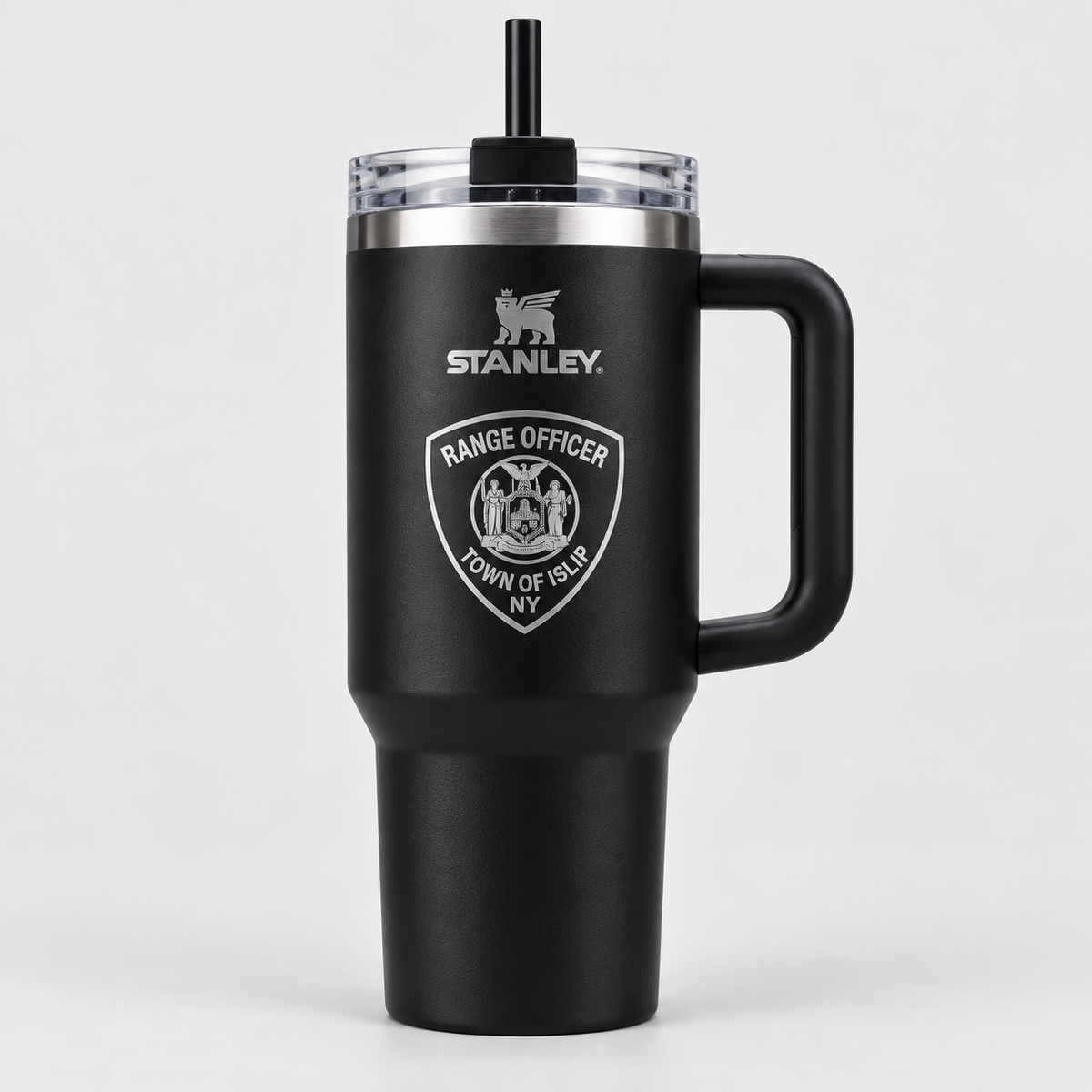 Town of Islip Range Officer Stanley Quencher H2.0 40 oz Shield Tumbler - Black 2.0 shield design
