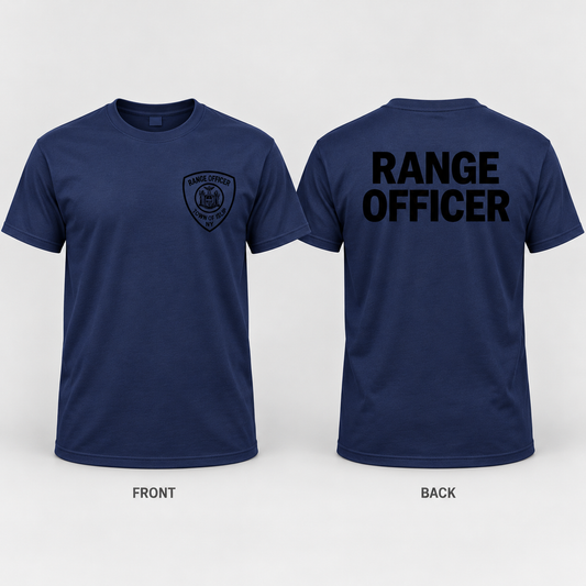 Town of Islip Range Officer T-Shirt - Navy / black print front and back