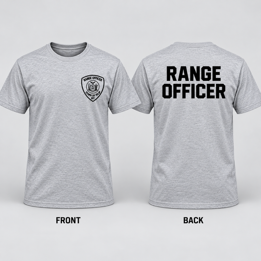 Town of Islip Range Officer T-Shirt - Silver — front and back