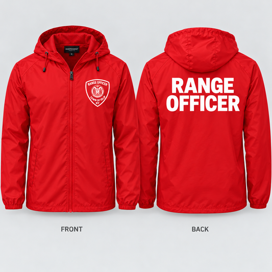 Town of Islip Range Officer Independent Trading Full-Zip Windbreaker - Red front and back