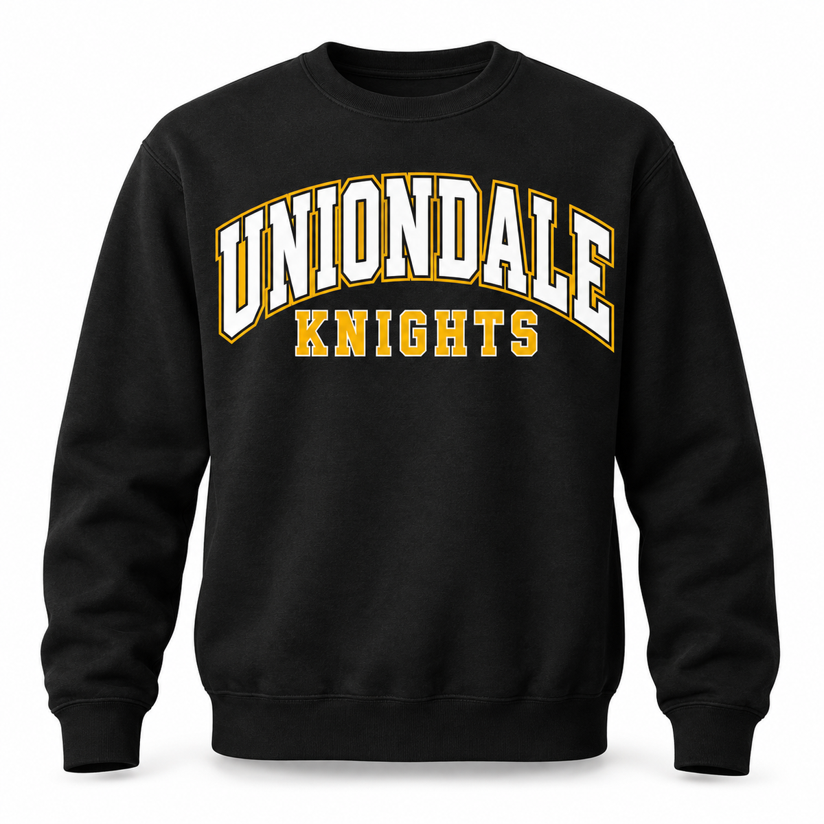 Uniondale Knights Campus Arch Crewneck in Black
