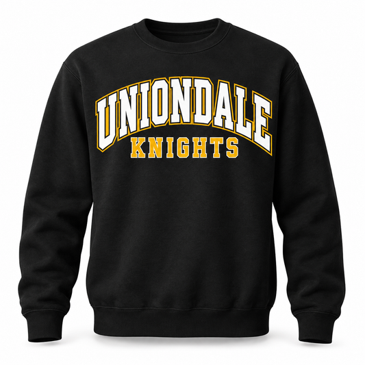 Uniondale Knights Campus Arch Crewneck in Black
