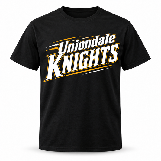 Uniondale Knights Court Serif T-Shirt in Black