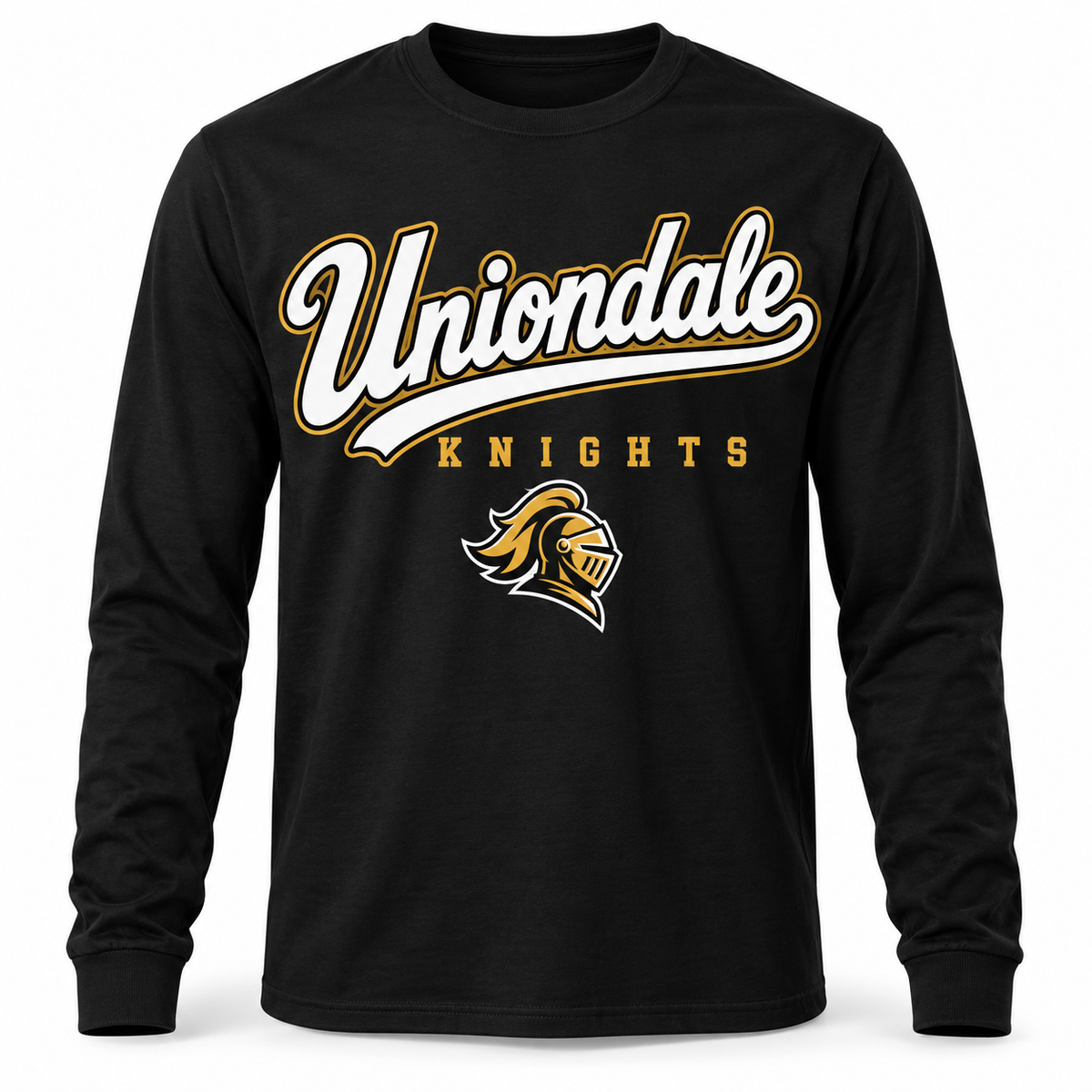 Uniondale Knights Ballpark Script Long Sleeve in Black