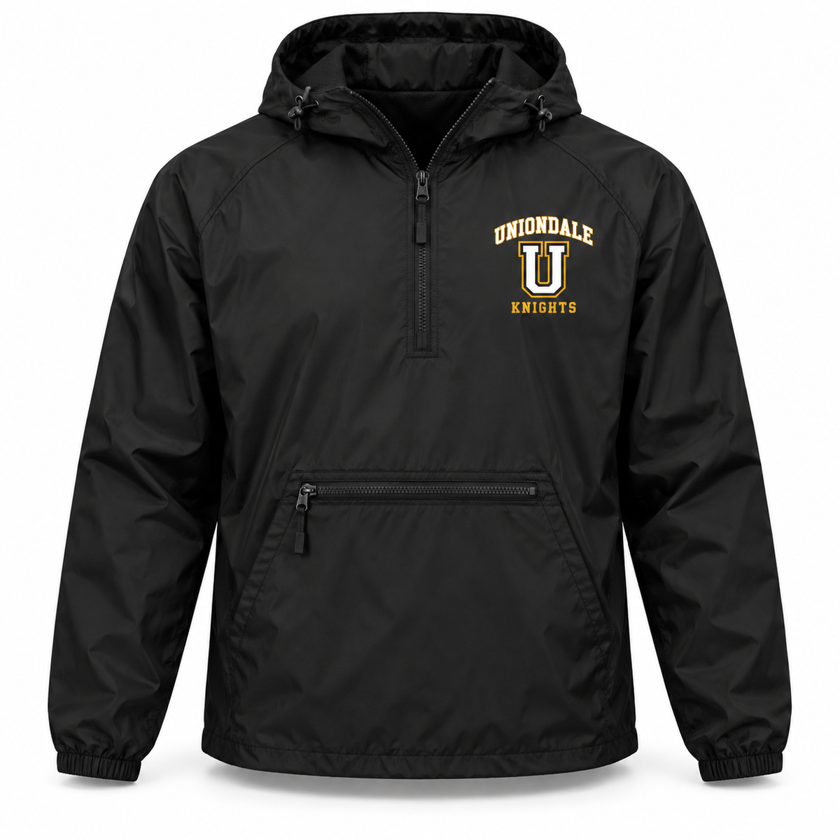 Uniondale Knights Campus Monogram Hooded Anorak in Black