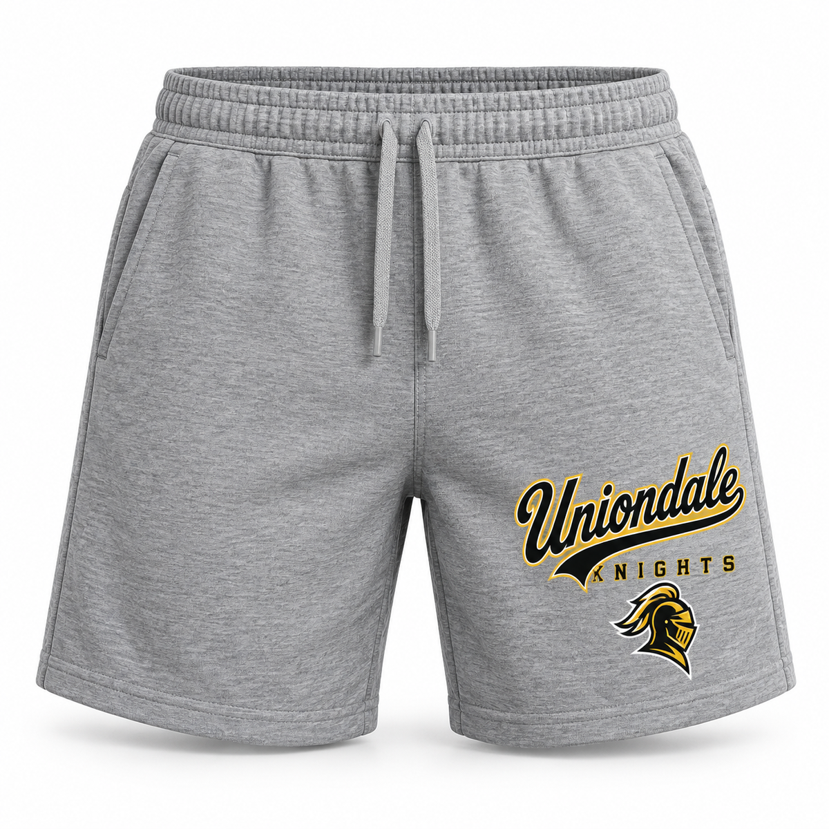 Uniondale Knights Ballpark Script Athletic Shorts in Heather Gray