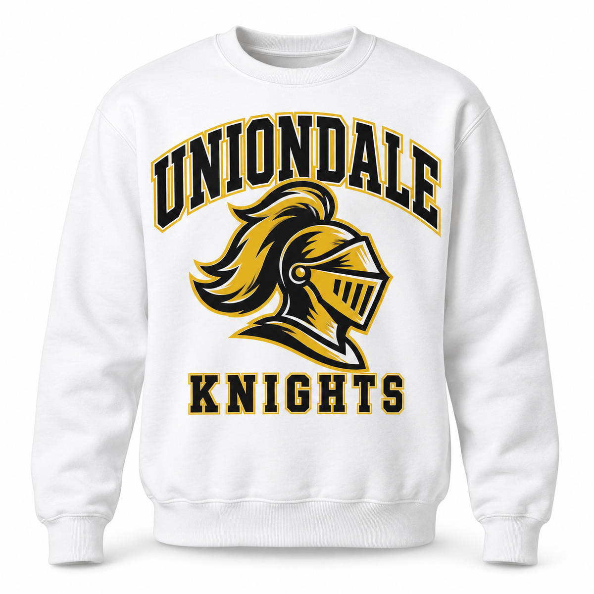 Uniondale Knights Mascot Crest Crewneck in White