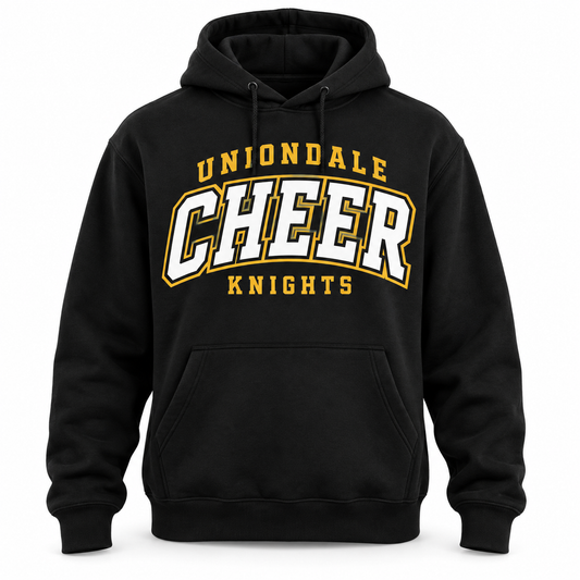 Uniondale Knights Cheer Campus Hoodie in Black