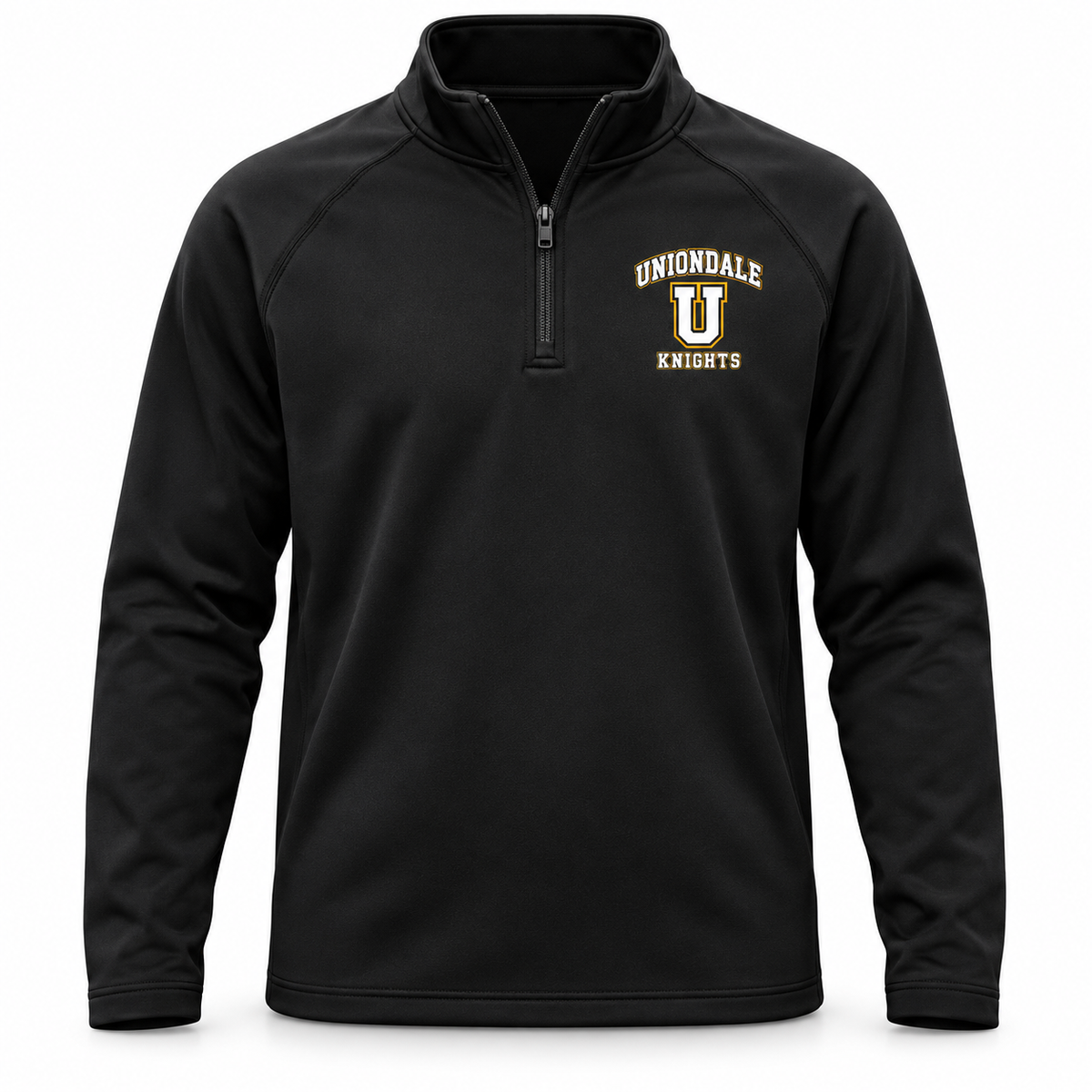 Uniondale Knights Youth Monogram Quarter-Zip in Black