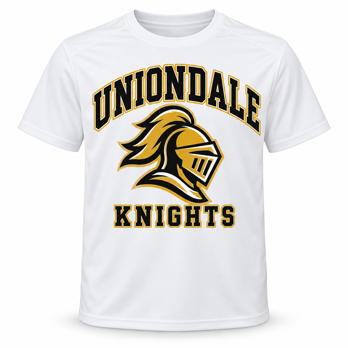 Uniondale Knights Youth Mascot Performance Tee in White