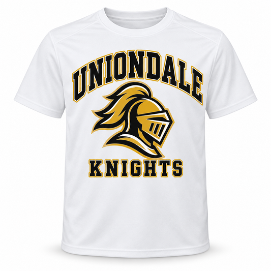 Uniondale Knights Youth Mascot Performance Tee in White