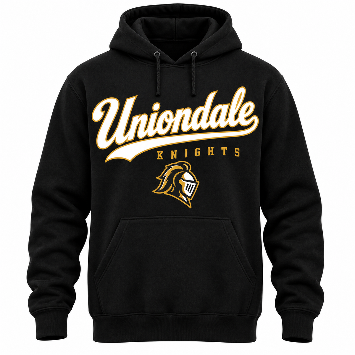 Uniondale Knights Ballpark Script Pullover Hoodie in Black