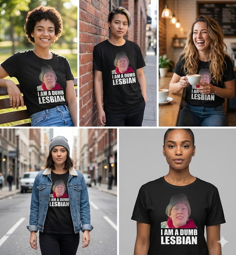 I Am A Dumb Lesbian" Graphic Tee - Black