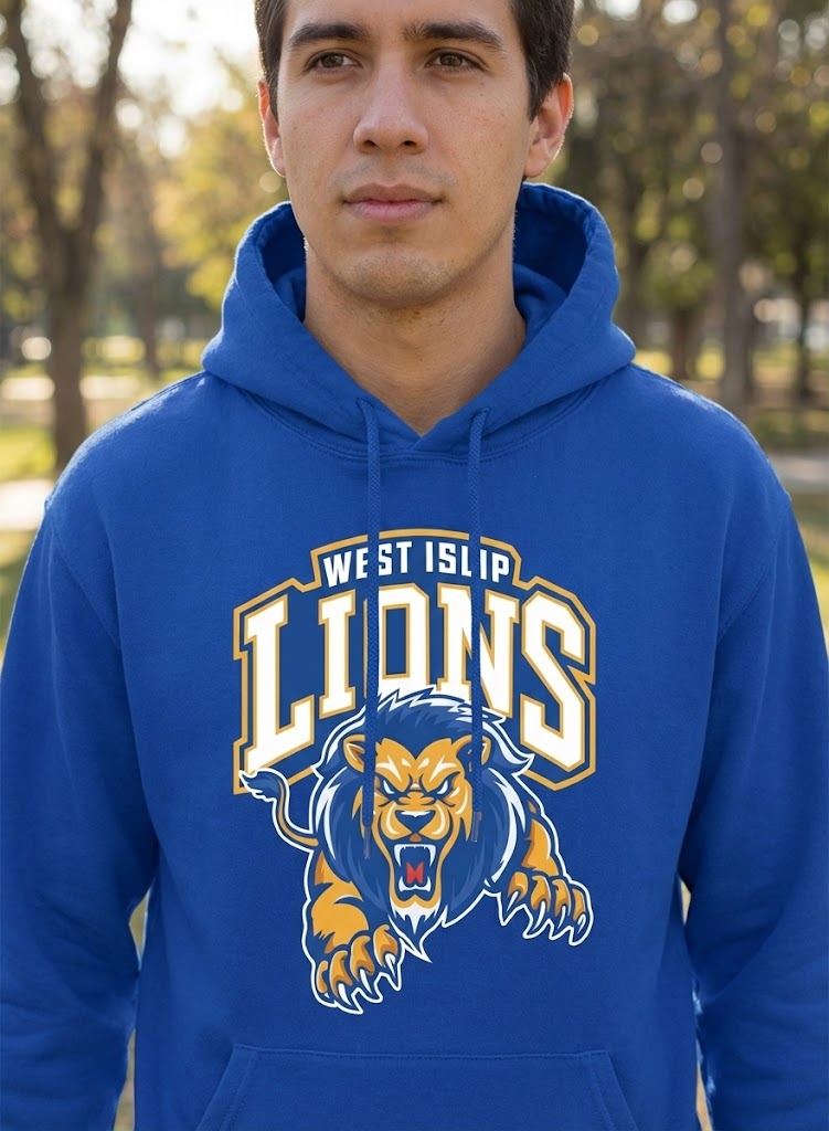 West Islip Lions Premium Fan Hoodie — Royal Blue