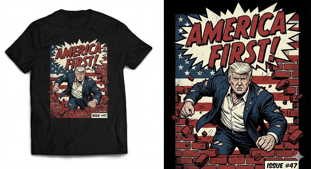 America First! Superhero Comic Tee