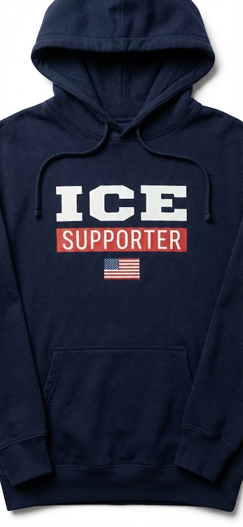 ICE Supporter Hoodie - Navy Blue - Premium Patriot Apparel