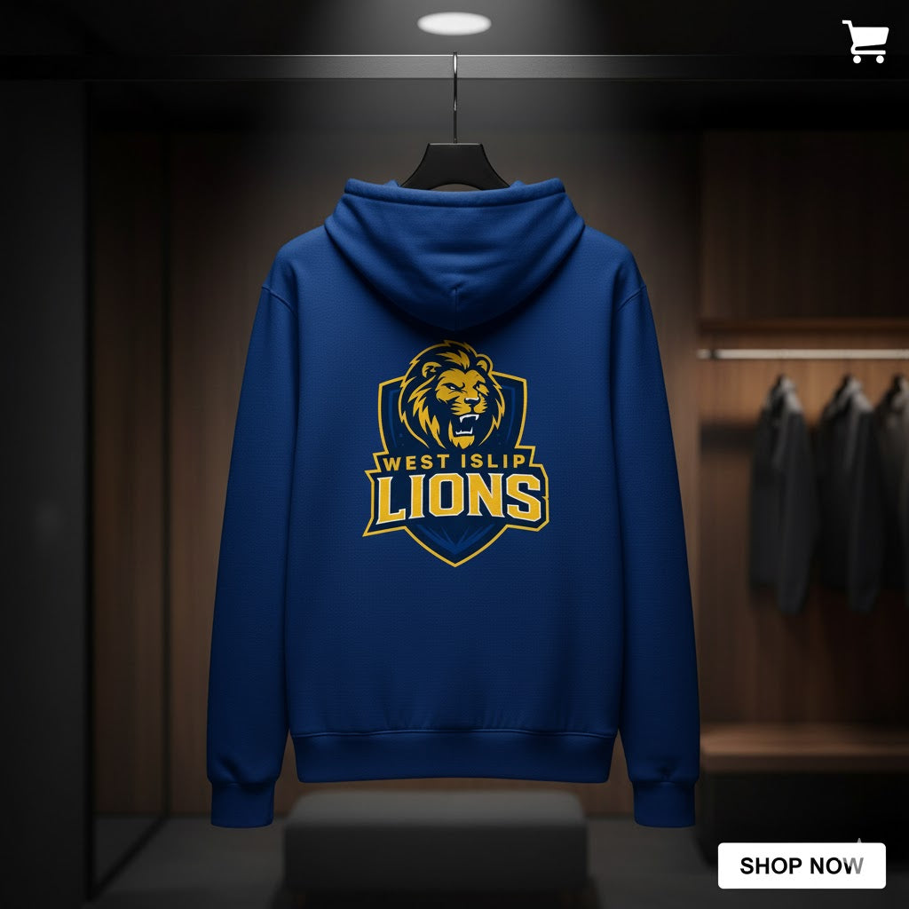 West Islip Lions  Zip-Up Hoodie Customized name